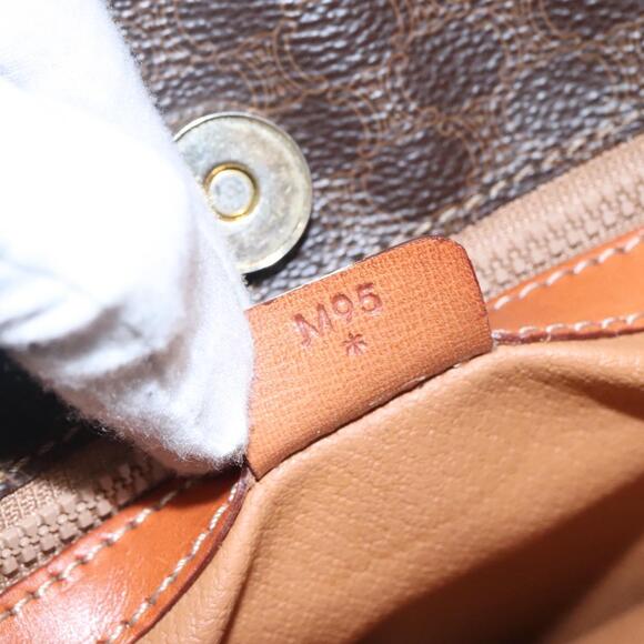 CELINE Macadam Canvas Shoulder Bag Pvc Leather Brown Gold - Picture 13 of 13